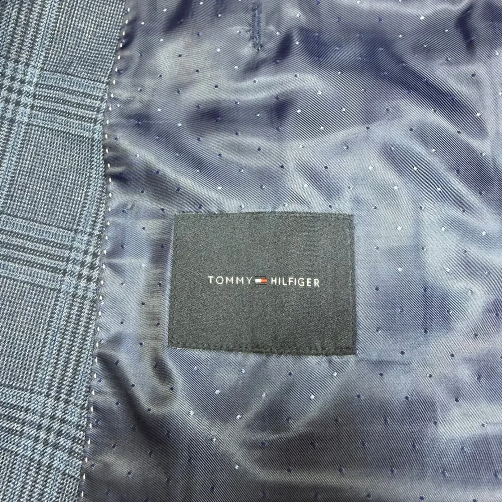 Tommy Hilfiger Mens Blue Glen‎ Plaid Blazer Jacket Sport Coat R48 W000896